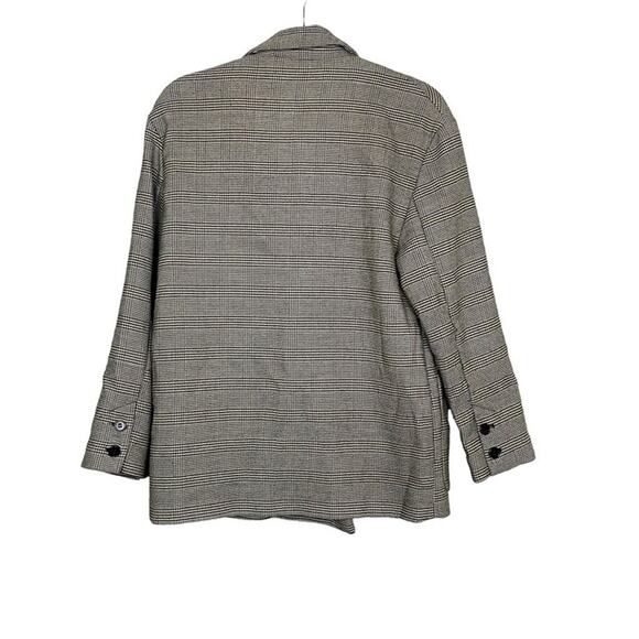 ZARA Oversized Double Breast Suit Jacket Sport Coat Blazer Pockets S / M Plaid - Picture 14 of 15